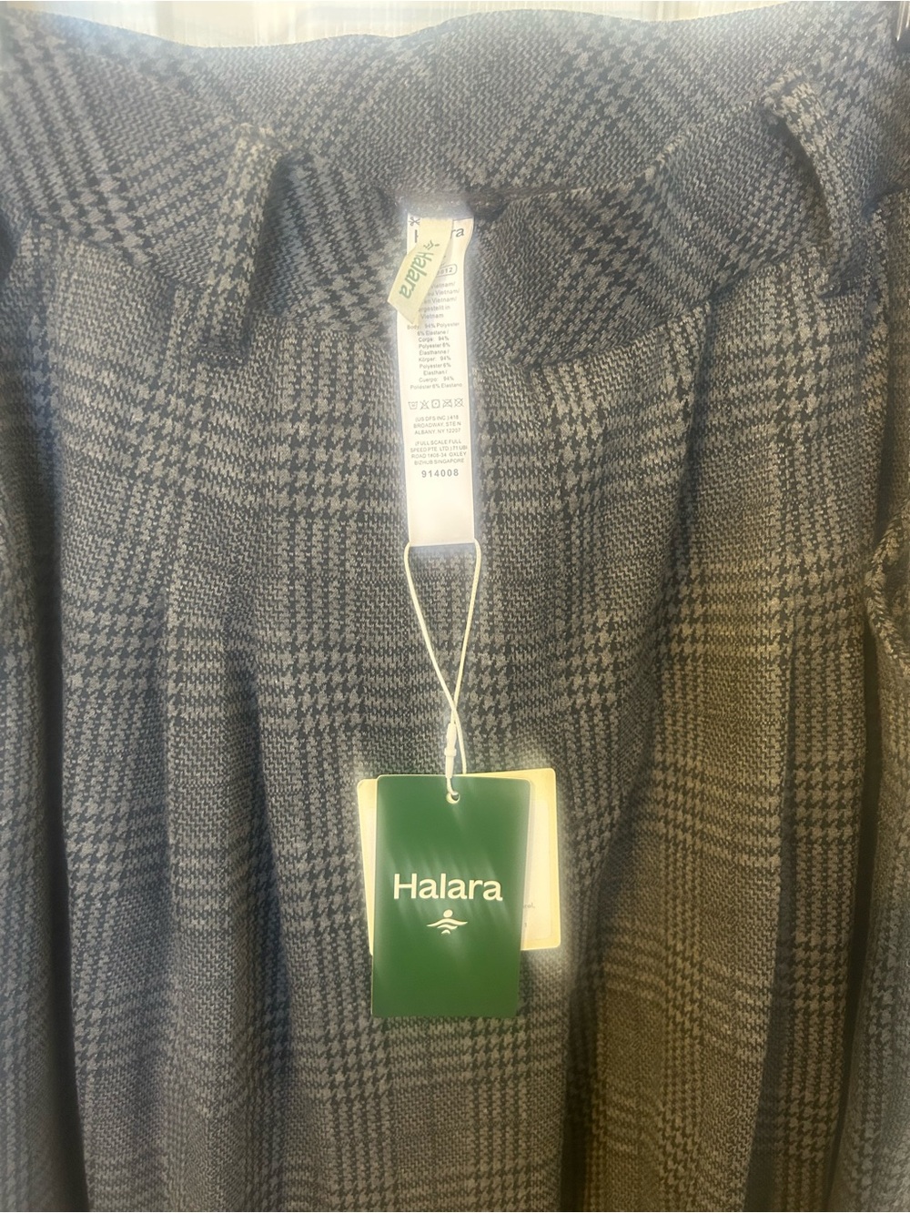 HALARA Gray Plaid Trench Coat